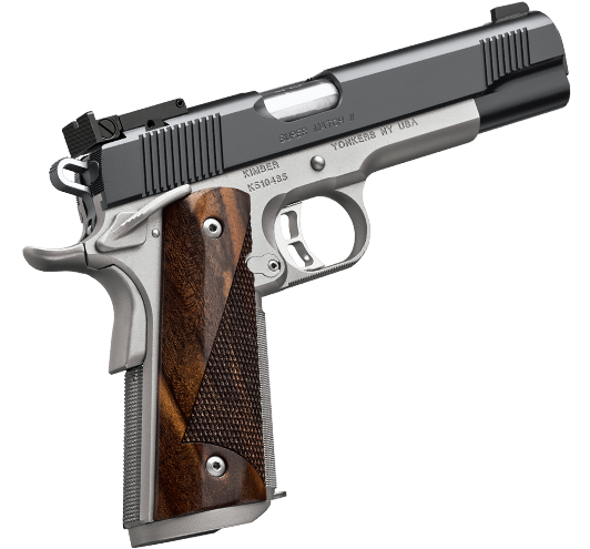 Kimber Mfg.,inc 3200309 Super Match II 45 ACP 8+1 5" Matte Black KimPro II Aggressive Slide Serrations Front strap checkering Walnut Grip