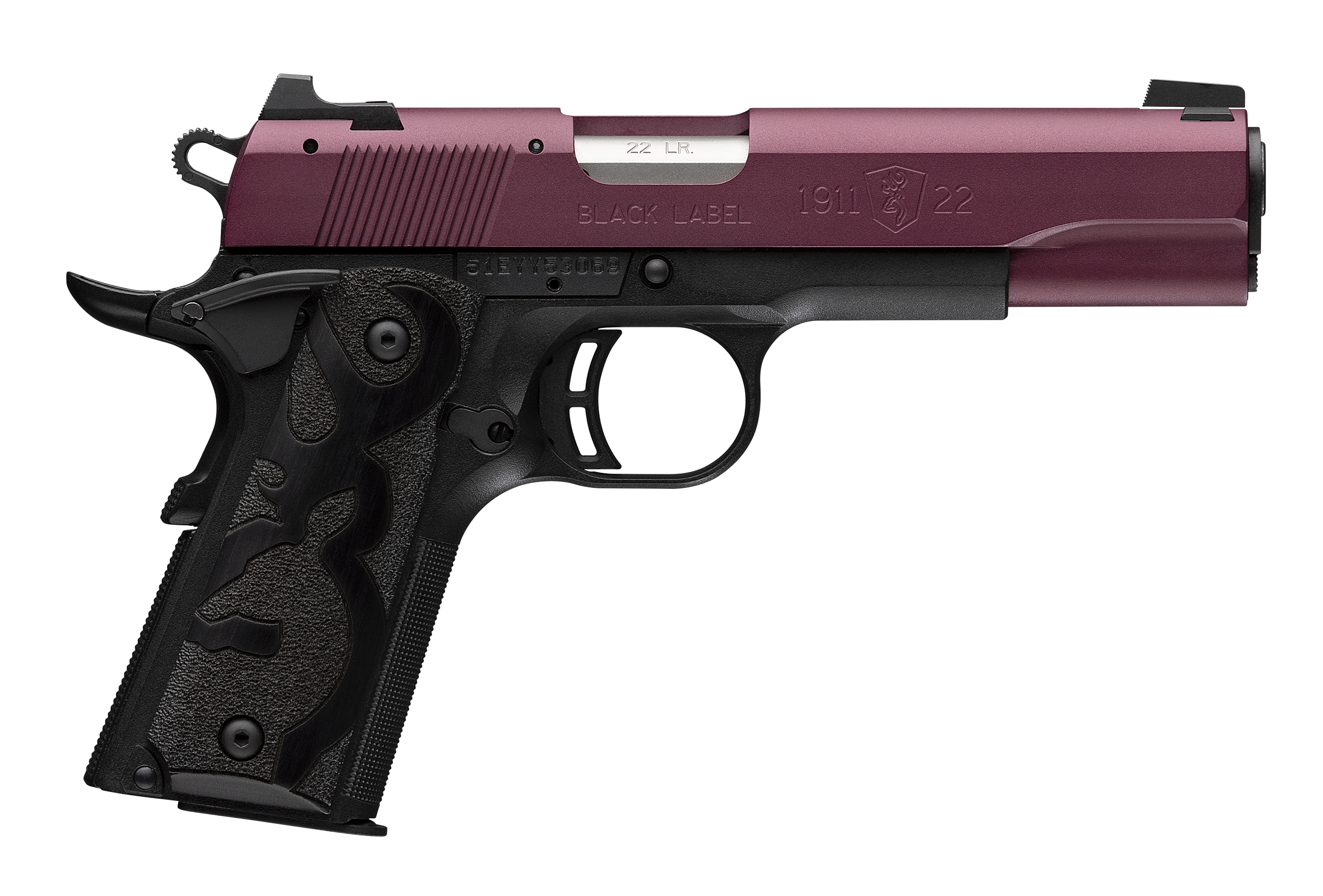 Browning 1911-22 22 Long Rifle 4.25 Inch 10 Rounds Matte Stainless Steel Cherry
