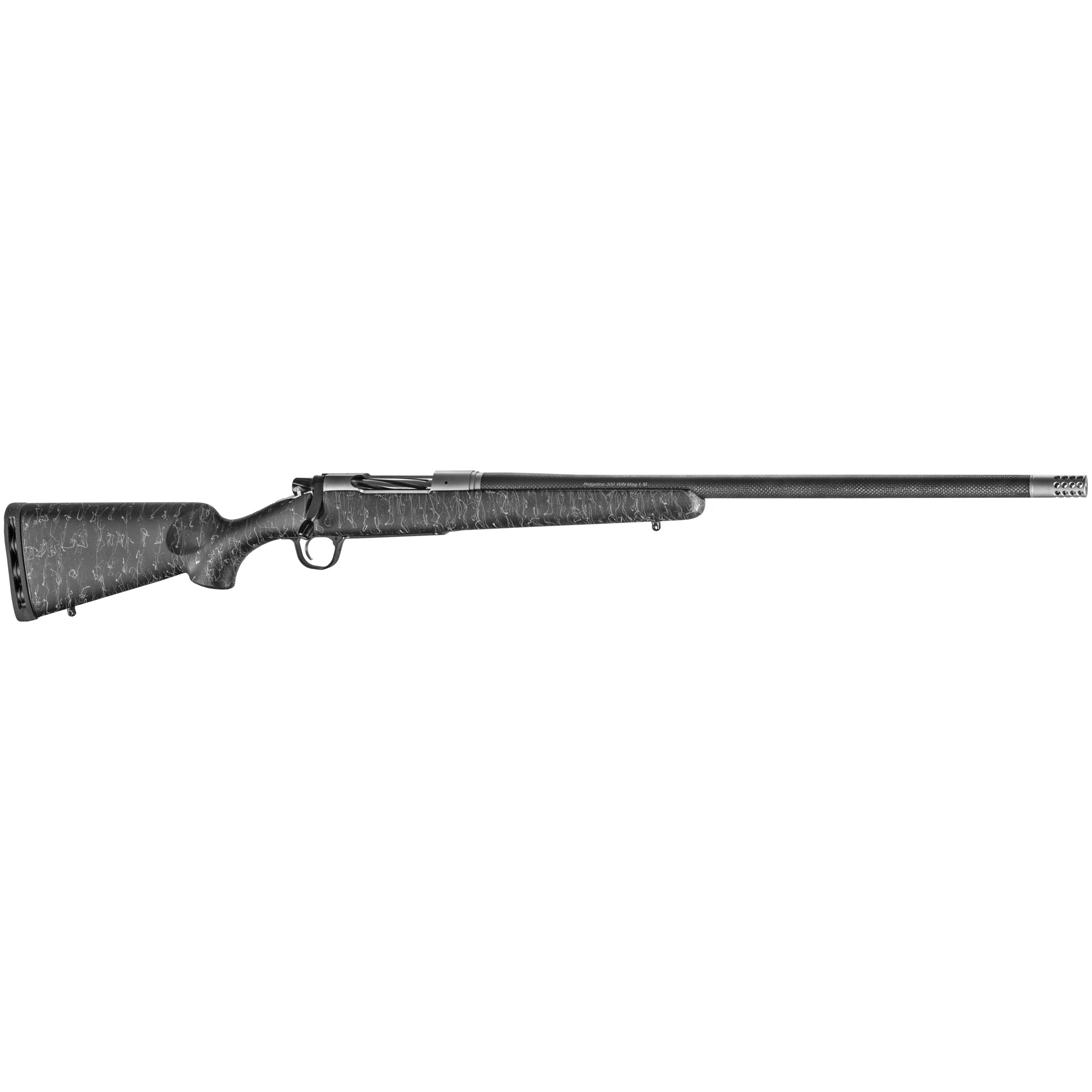 Christensen Arms 8010600500 Ridgeline  6.5 PRC 3+1 24" Carbon Fiber/Threaded Barrel, Tungsten Gray Cerakote, Black with Gray Webbing Stock