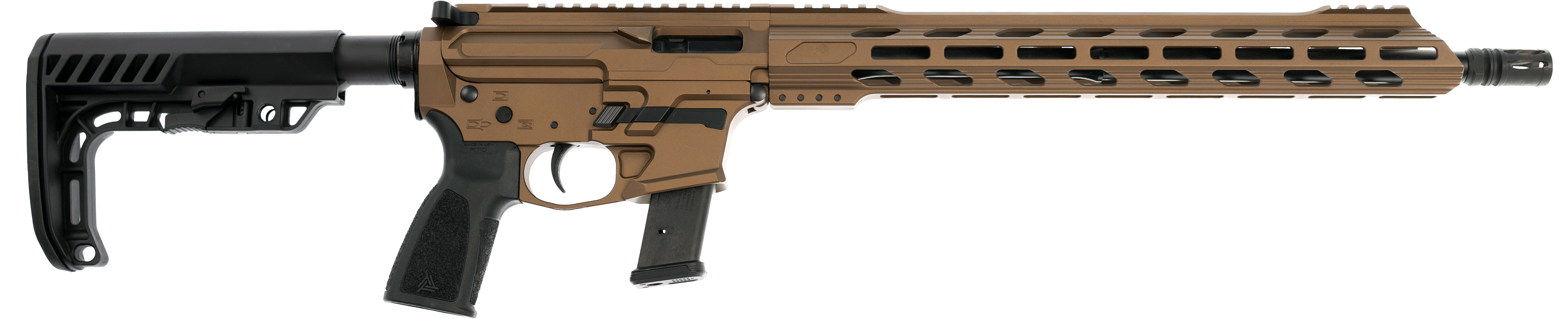 Live Free Armory LF9 CHALLENGER Billet AR-9 Rifle - Burnt Bronze | 9mm | 16" Barrel | LFA Lightweight 15” M-Lok Free Float | Battle Link Minimalist Stock