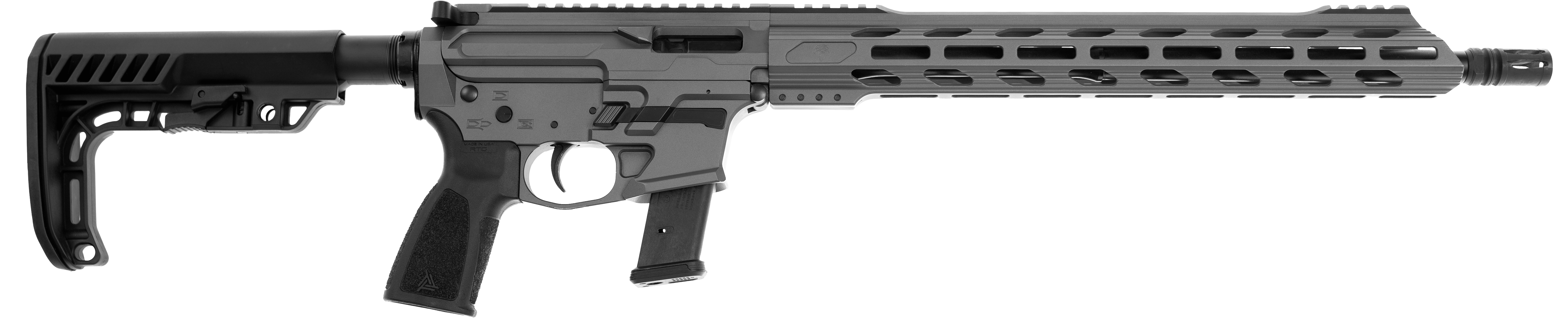 Live Free Armory LF9 CHALLENGER Billet AR-9 Rifle - Tungsten | 9mm | 16" Barrel | LFA Lightweight 15” M-Lok Free Float | Battle Link Minimalist Stock