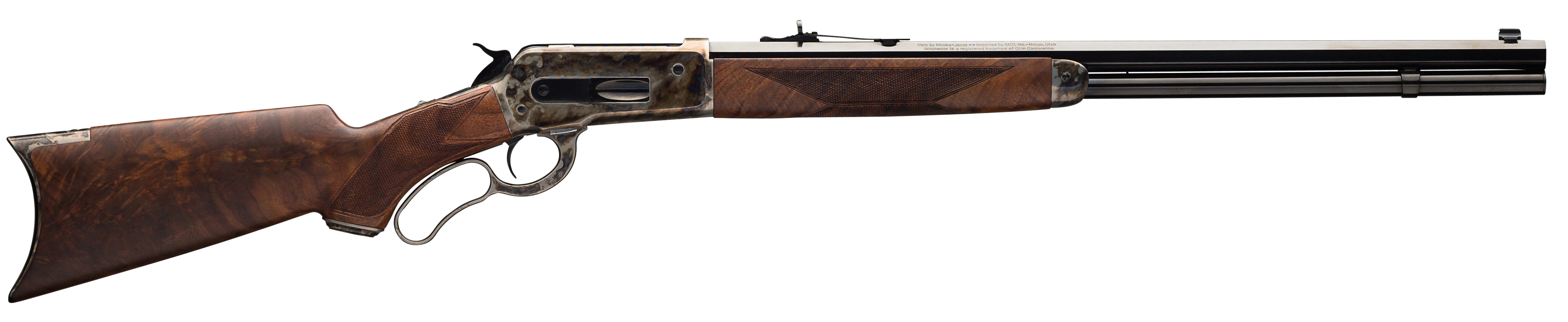 Winchester Model 1886 Deluxe 45-90 Win 24 Inch 8 Rounds Brushed Polished Blued Case Hardened Satin Walnut