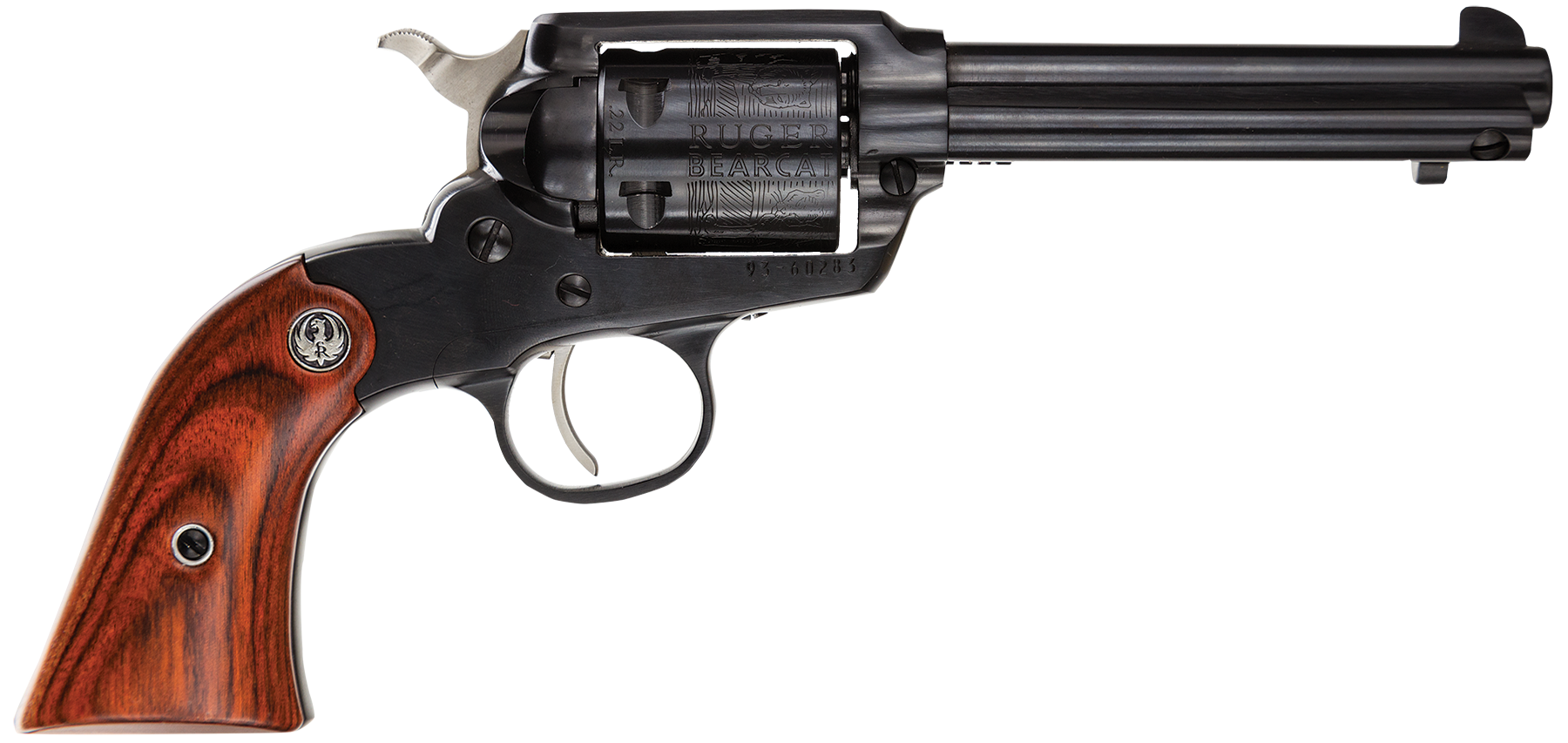 Ruger Bearcat Engraved 22 Long Rifle 4.2 inch 6 Round Blued Hardwood Grips