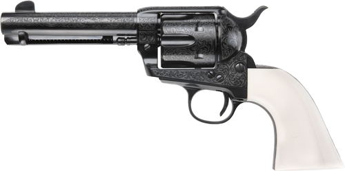 Pietta 1873 GWII The Shootist Revolver 45 LC 4.75 in. Laser Engraved Blue Ultra Ivory