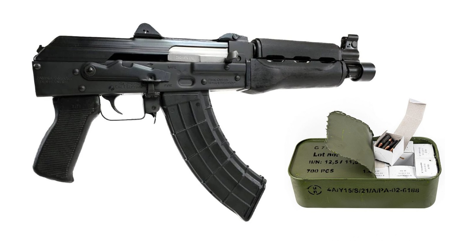 Zastava ZPAP92 7.62x39mm 10 Inch 30 Round Stained Wood Handguard
