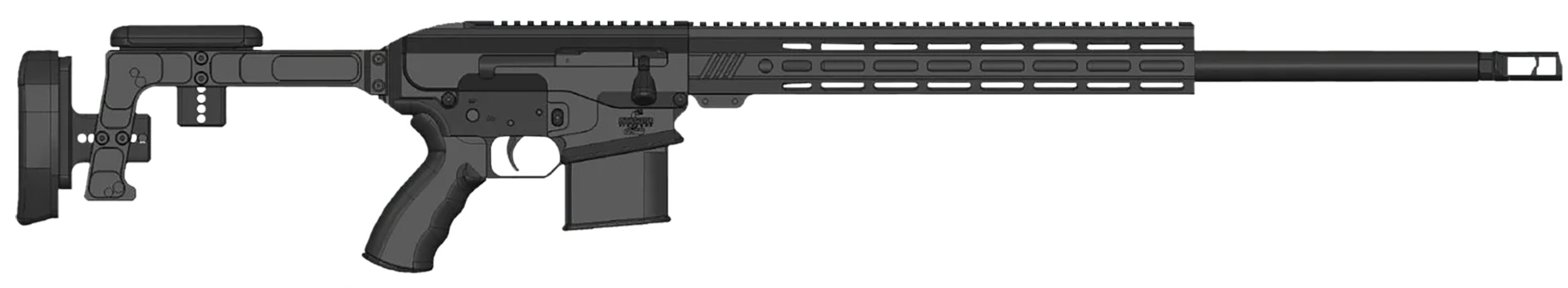 Bushmaster 0110000BLK BA30  308 Win 10+1 18" Black Threaded Barrel, Black Hard Coat Anodized 14" M-LOK Handguard, Chassis Black Aluminum Folding Stock, AR Style Grip, Ambidextrous