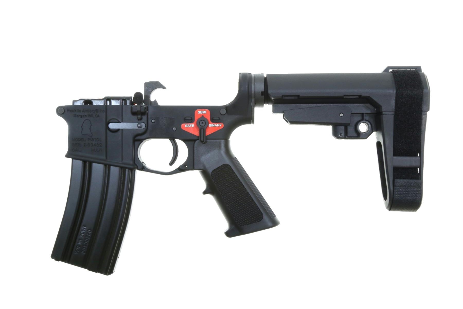 Franklin Armory BFSIII Equipped SE-SSP Complete AR15 Pistol Lower Receiver - Black | Installed BSFIII Trigger | SBA3 Brace