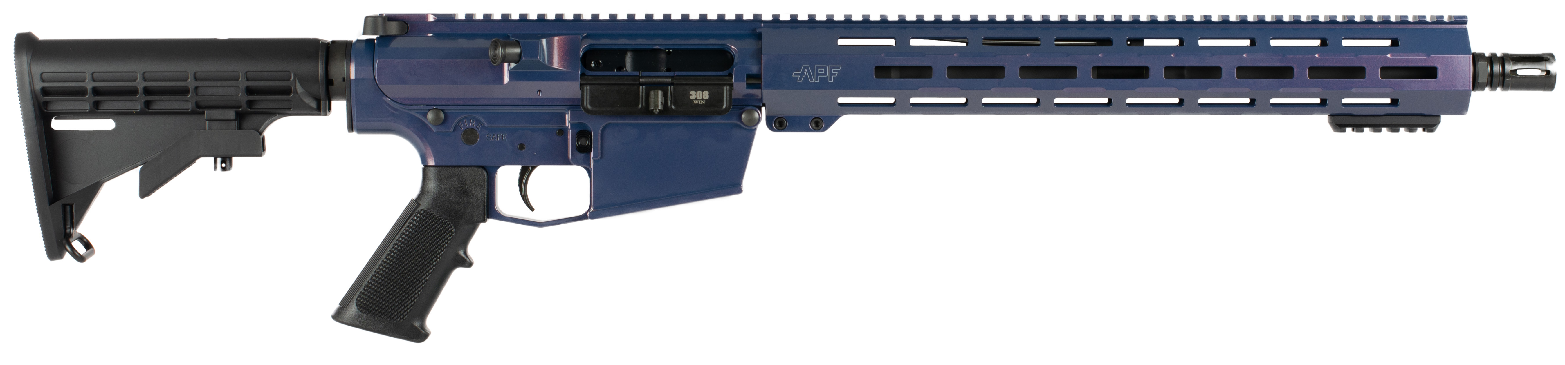 Alex Pro Firearms Guardian 308 Winchester 16in 20rd Purple Mil spec A2 Grip M4 Stock