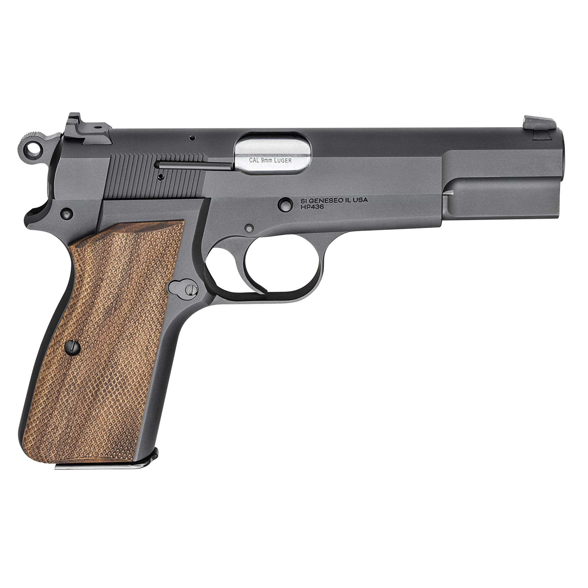 Springfield Armory HP9201 SA-35  9mm Luger 15+1 4.70" Stainless Steel Barrel, Matte Blued Serrated Carbon Steel Slide & Frame w/Beavertail, Checkered Walnut Grip