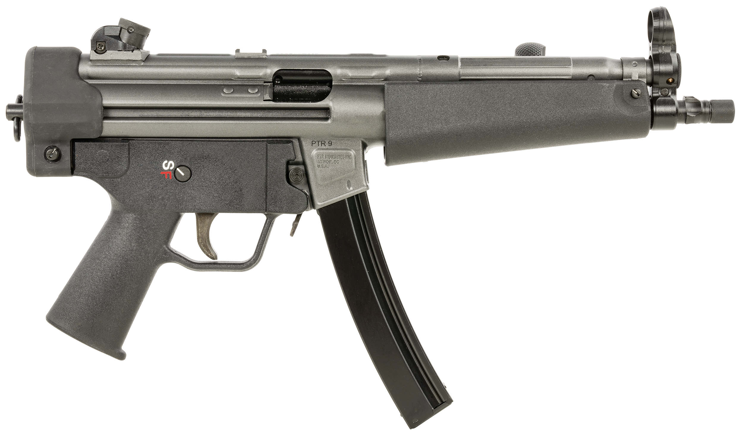 PTR 604 9CT Classic 9mm Luger 20+1 8.86", Gray Rec, Black Polymer Furniture, 3-Lug Adapter, Rotary/Hooded Sights