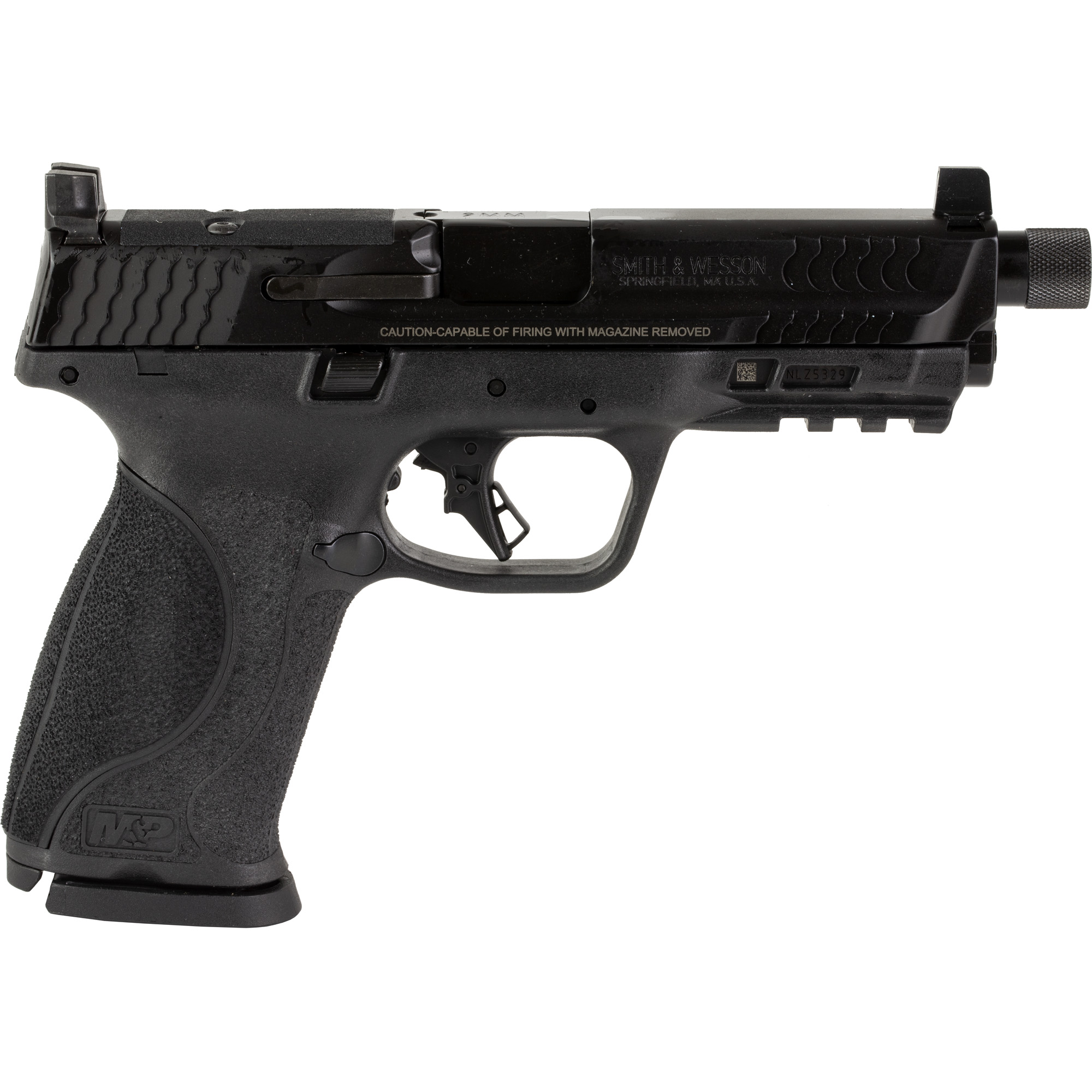 Smith & Wesson 13585 M&P M2.0  Full Size 9mm Luger 17+1, 4.62" Black Armornite Steel Threaded Barrel & Optic Ready/Serrated Slide, Matte Black Polymer Frame w/Picatinny Rail