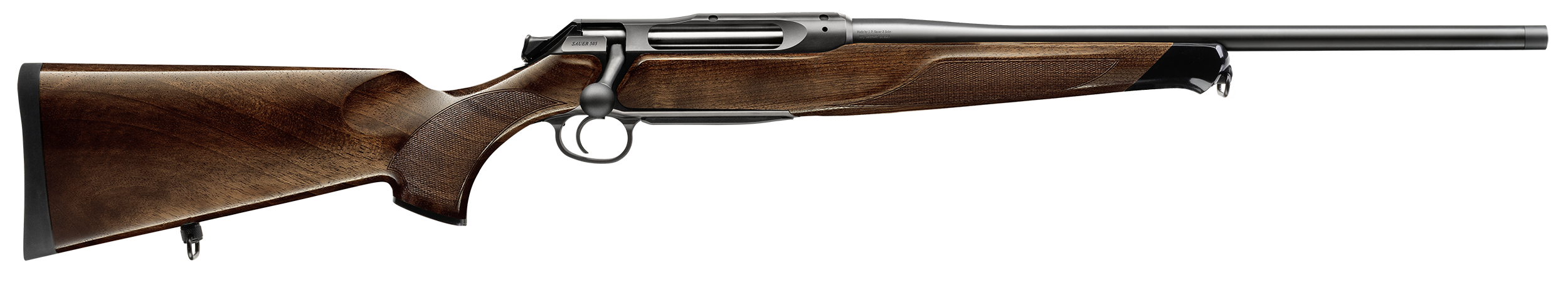 Sauer 80117091 505 Lux Full Size 222 Rem 5+1 20" Matte Blued Threaded Barrel, Matte Blued Saddle Mount Steel Receiver, Grade 2 Wood Fixed Stock
