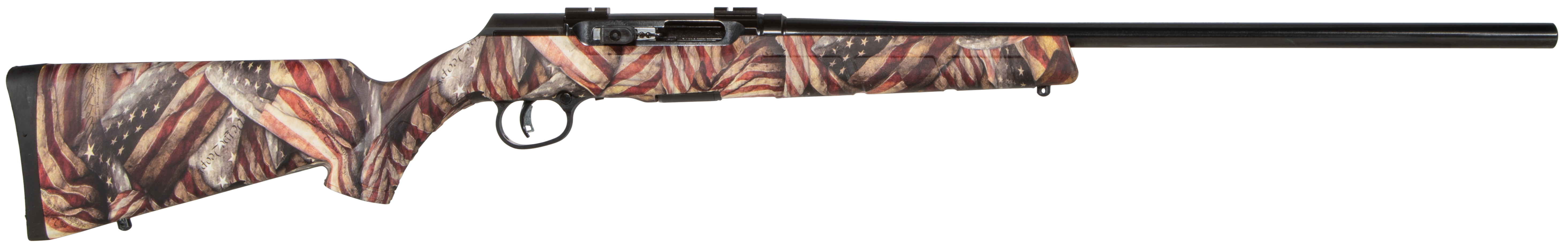 Savage A17 17 HMR 22 Inch 10 Rounds American Flag Synthetic Stock