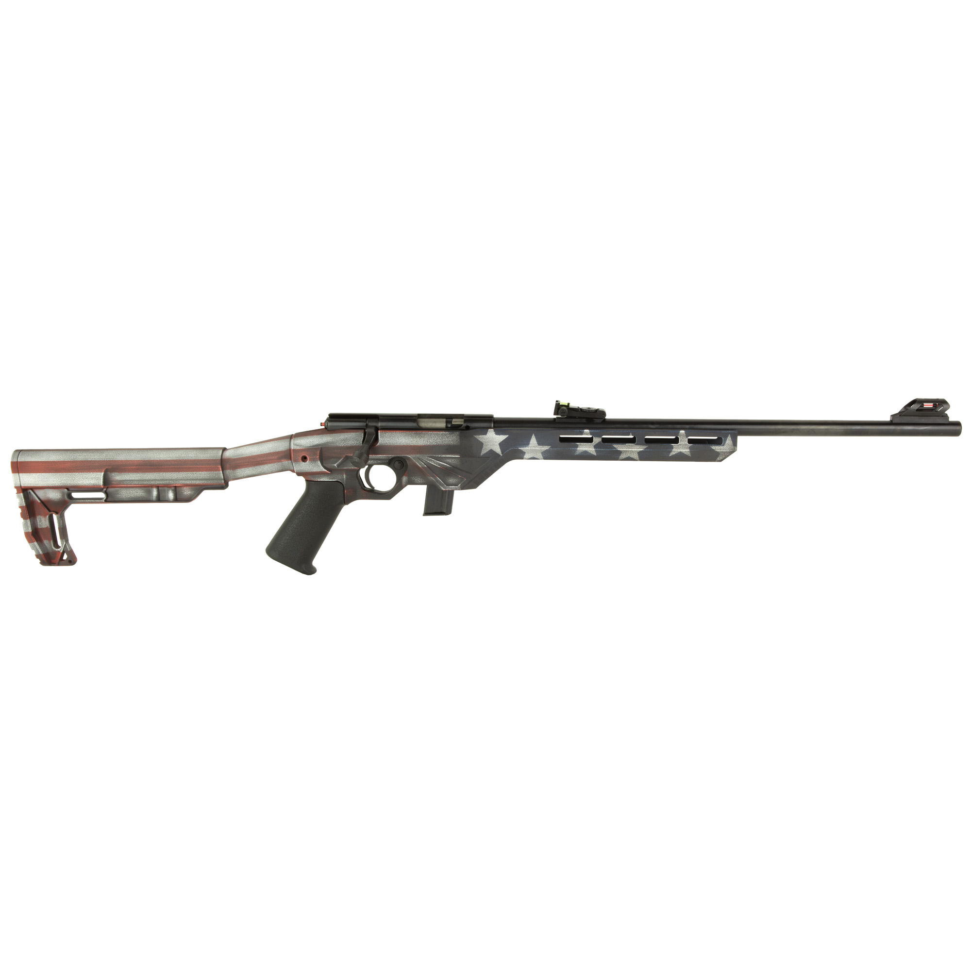 Citadel CIT22LRBLTUSA Trakr  22 LR 10+1 18" Blued Steel Barrel & Receiver, American Flag Synthetic Stock