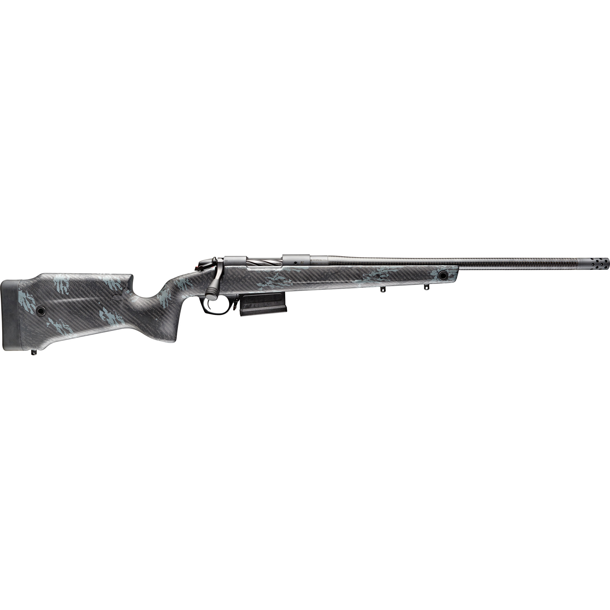 Bergara Rifles B14SM759CF B-14 Crest 6.5 PRC 3+1 20" Sniper Gray Cerakote #5 Contour Threaded Barrel, Sniper Gray Cerakote Steel Receiver, Black & Gray Sponge Fixed Carbon Fiber Stock