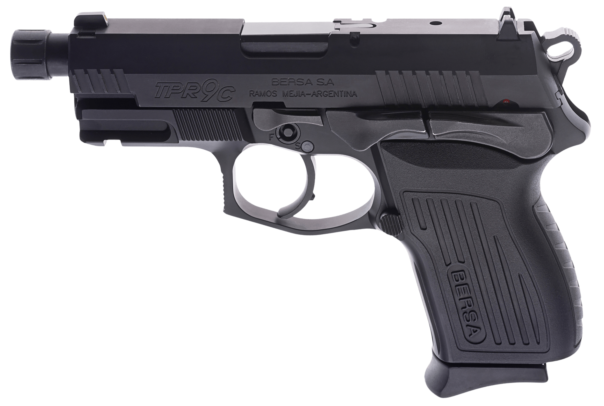 Bersa TPR Compact, 9mm Luger, 3.25in. Barrel, 13rd, Threaded - Black (TPR9CMX)