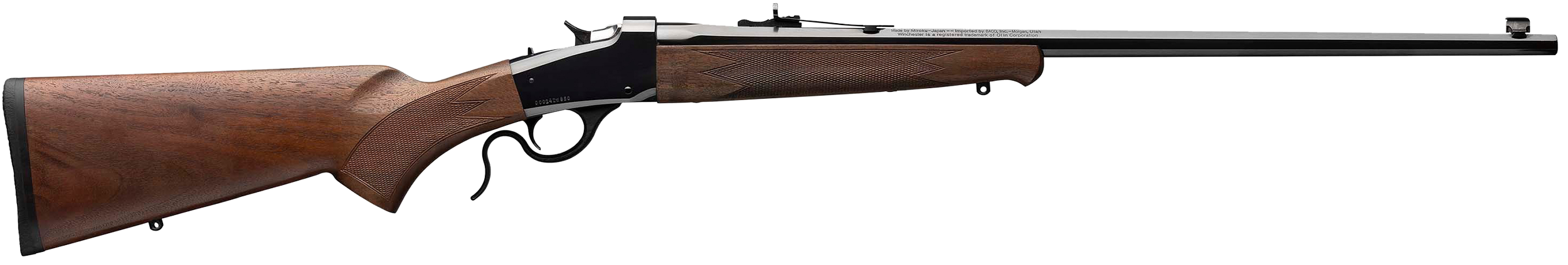Winchester Model 1885 Low Wall Hunter 22 WMR 24 Inch 1rd Brushed Polish Blued Satin Walnut