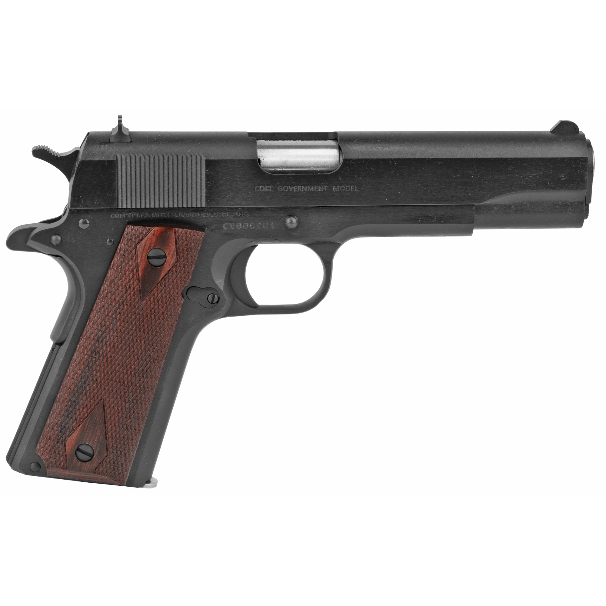 Colt, 1911, .38 Super, 5 inch, 9+1, Blued Black Cherry G10 Grips