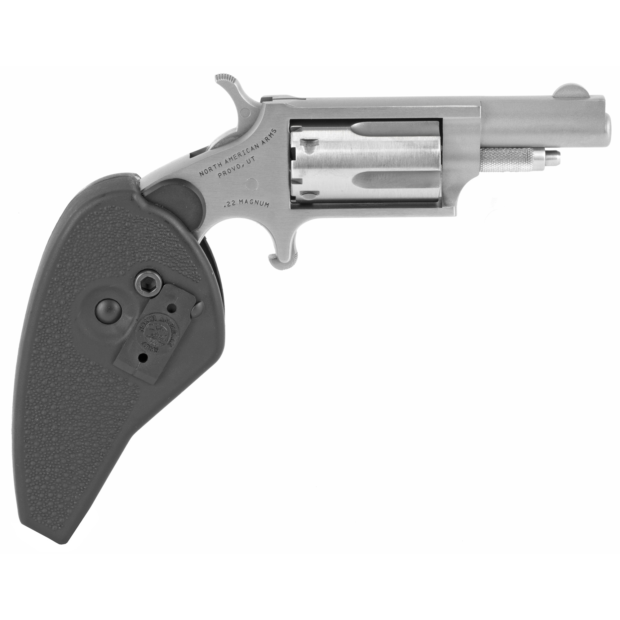NAA 22MHG Mini-Revolver 22 WMR Stanless/Black 1.63 in. 5 rd. Holster Grip