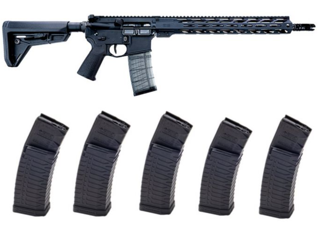 Faxon Firearms Sentry Forged Aluminum AR15 Rifle - Black | 5.56NATO | 16" Barrel | 15" M-LOK Rail BUNDLED with 5 ATI Schmeisser S60 Magazine - Black | .223/5.56 | 60rd | Gen 2 Military/LEO Edition