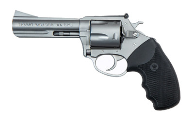 Charter Arms 74442 Bulldog Target Large 44 Special, 5 Shot 4.20" Matte Stainless Steel Barrel, Cylinder & Frame w/Black Finger Grooved Rubber Grip
