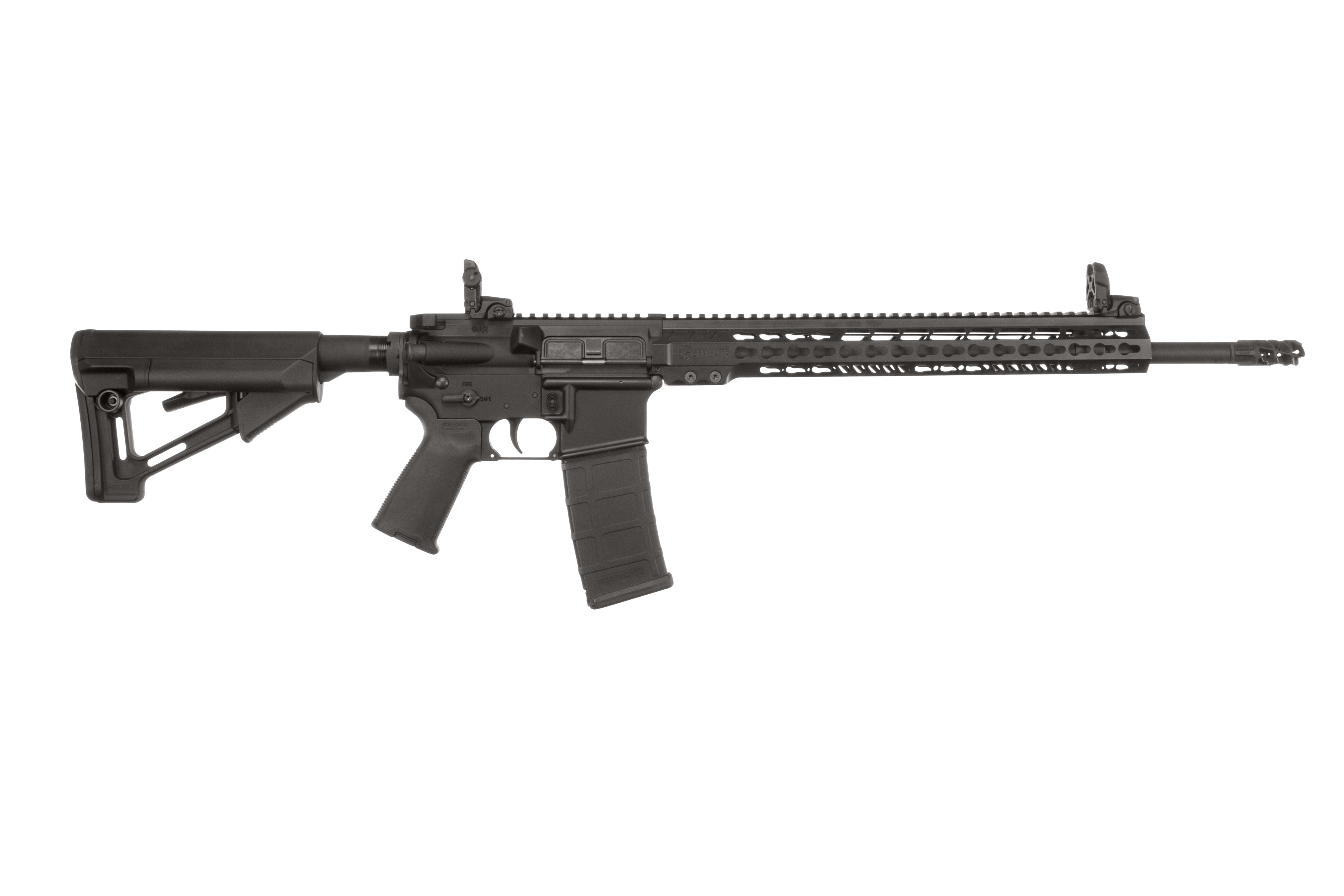 Armalite M-15 Tactical 223 Wylde, 18in. Barrel, 30rd, 15" KeyMod Handguard, Magpul STR Stock, MOE Grip & MBUS flip-up sights - Black (NPN: M15TAC18)