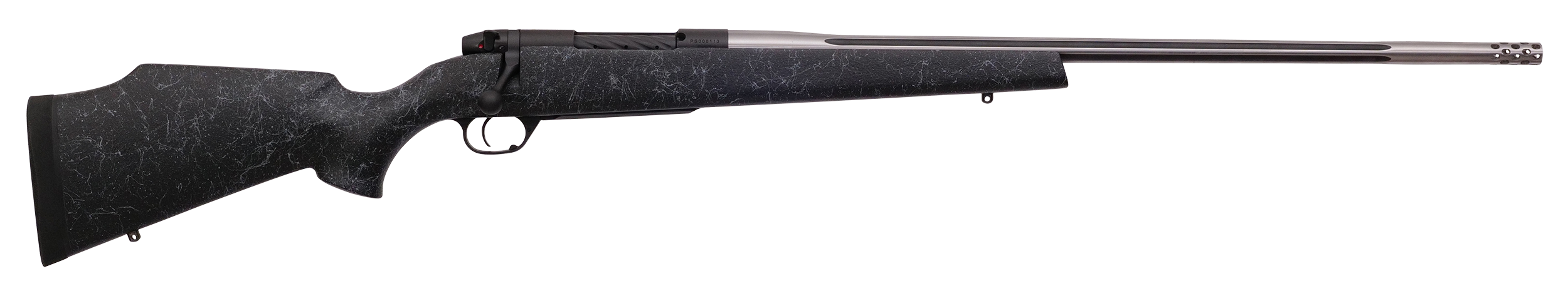 Weatherby Mark V Accumark 6.5 Creedmoor 24 Inch 4 Rounds Graphite Cerakote Gray Webbed Monte Carlo Stock
