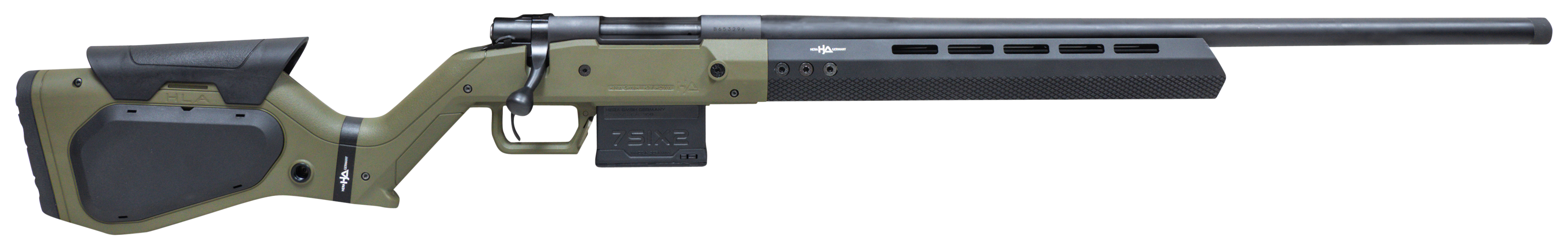 Howa HHERA308HBODG M1500 Hera 308 Win 5+1 24" Heavy Threaded Barrel, Black Rec, OD Green & Black Hera H7 Chassis Stock