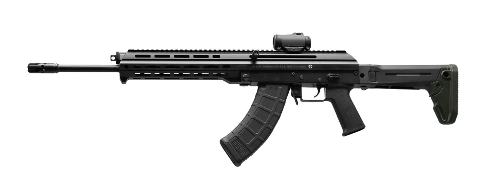 M+M Inc M10X AK-47 Rifle - Black | 7.62x39 | 16.5" Barrel | Left Side Charging Handle | Magpul Zhukov Side-Folding 5-position Collapsible Stock