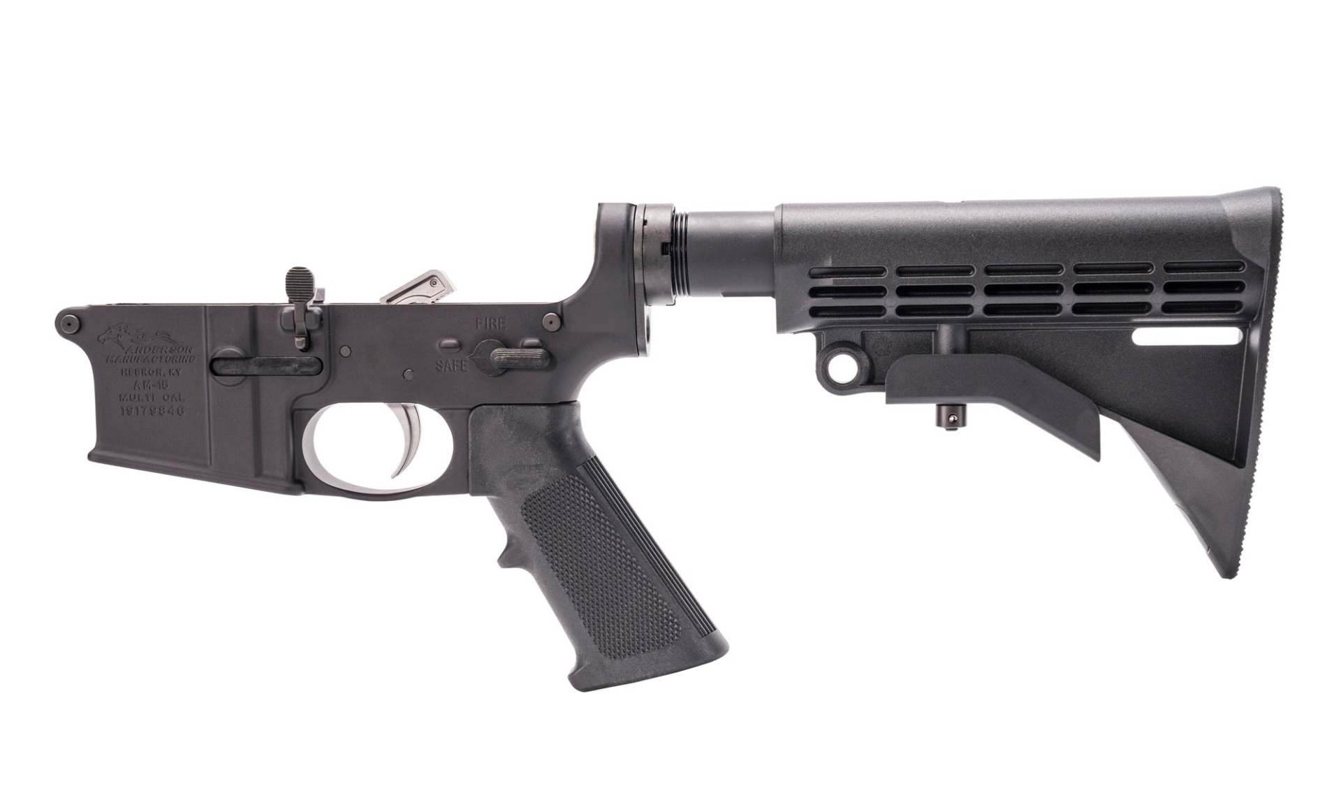 Anderson AM-15 Forged Complete AR Lower - Black | M4 Buttstock | Closed Trigger Guard