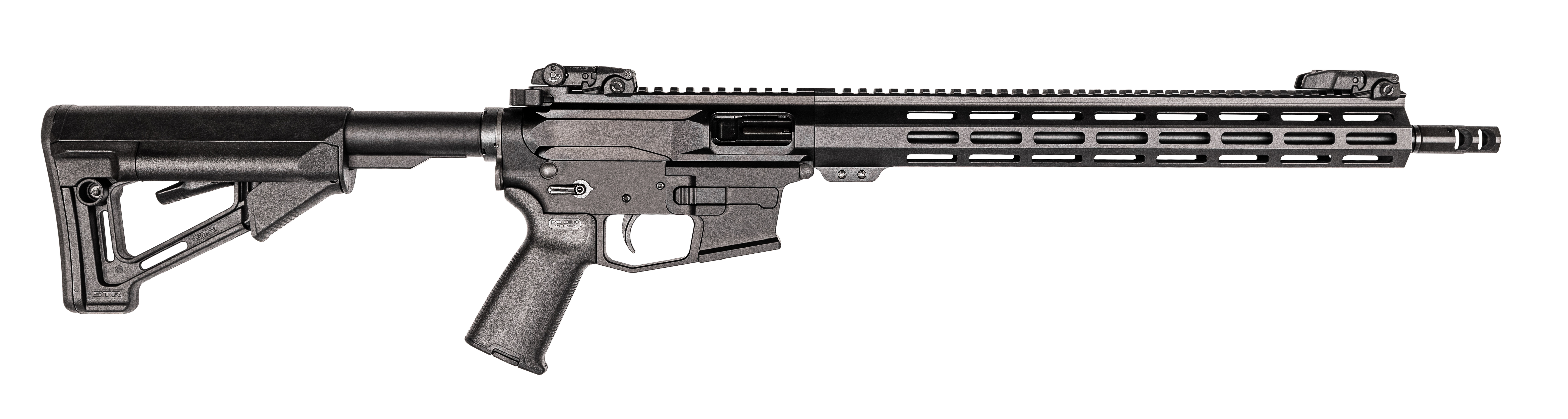 Armalite M-15 PDW 9mm Luger, 16in. Barrel, 33rd, 15" MLOK Handguard, Magpul STR Stock, MOE Grip, MBUS flip-up sights - Black (NPN: M15PDW916)