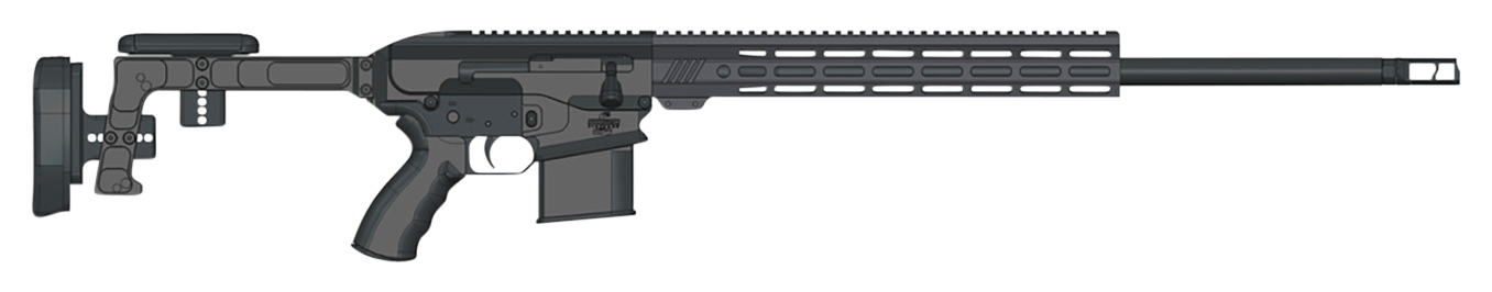 Bushmaster 0110001BLK BA30  308 Win 10+1 24" Black Threaded Barrel, Black Hard Coat Anodized 14" M-LOK Handguard, Black Aluminum Folding Chassis Stock, AR Style Grip, Ambidextrous