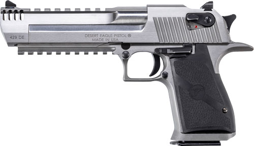 Magnum Research DE429SRMB Desert Eagle Mark XIX 429 DE 6" with Muzzle Brake 7+1 Matte Stainless Steel Frame 7 Slide Black Rubber Grip