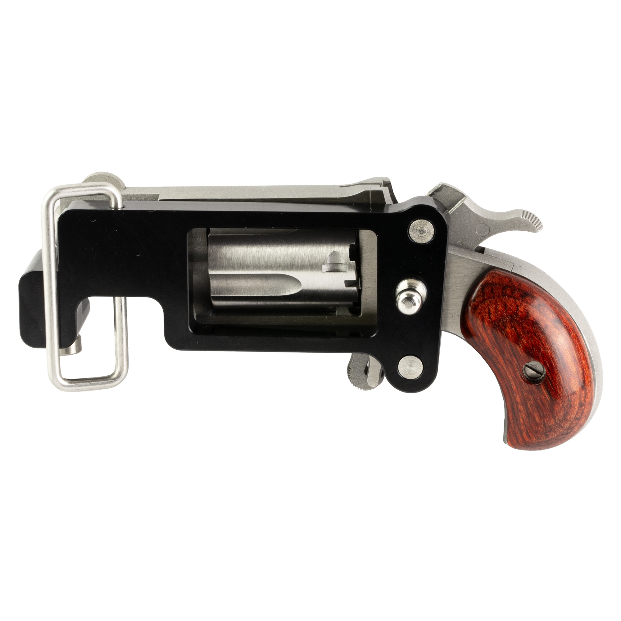 NAA Mini-Revolver w/ Belt Buckle 22 LR Stainless/Matte Wood 1.13 in. 5 rd.