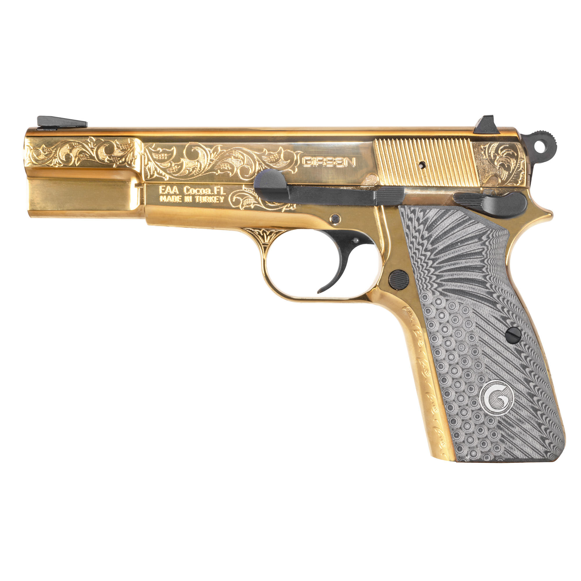 EAA Girsan MCP35 Pistol 9mm 4.87 in. Gold Engraved 15+1 Rd.