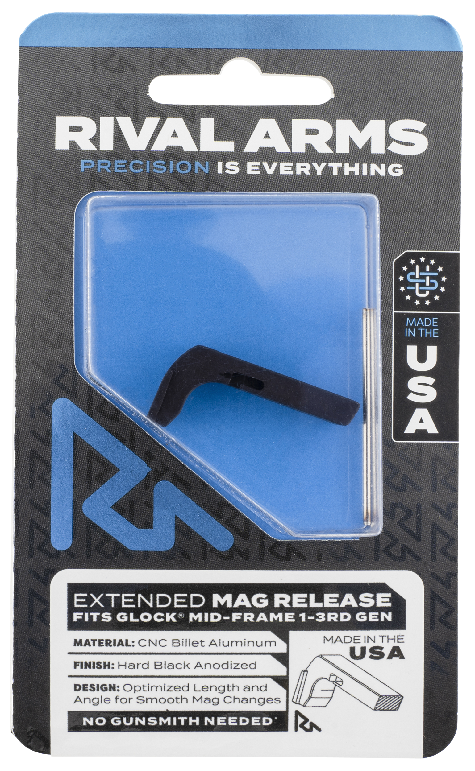 Rival Arms Magazine Release RA72G001A for Glock Gen3 Extended Aluminum