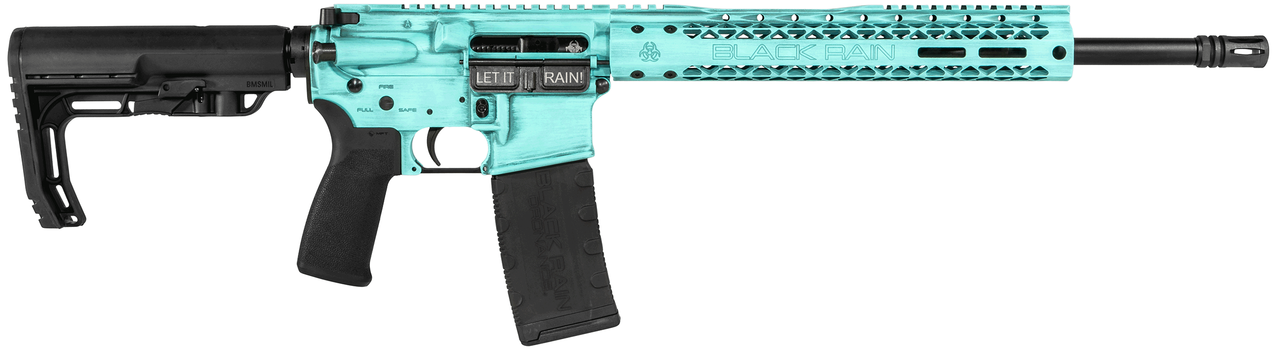 Black Rain Ordnance BROFUSIONTBB Spec15 Fusion 5.56x45mm NATO 30+1 16", Tiffany Blue, 12" M-LOK, MFT EPG16 Grip/Minimalist Stock