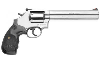 Smith & Wesson 686 Plus Model 150855, .357 Magnum/.38 Special +P, 7in, 7rd, Satin Stainless, Black Silver Wood Grip