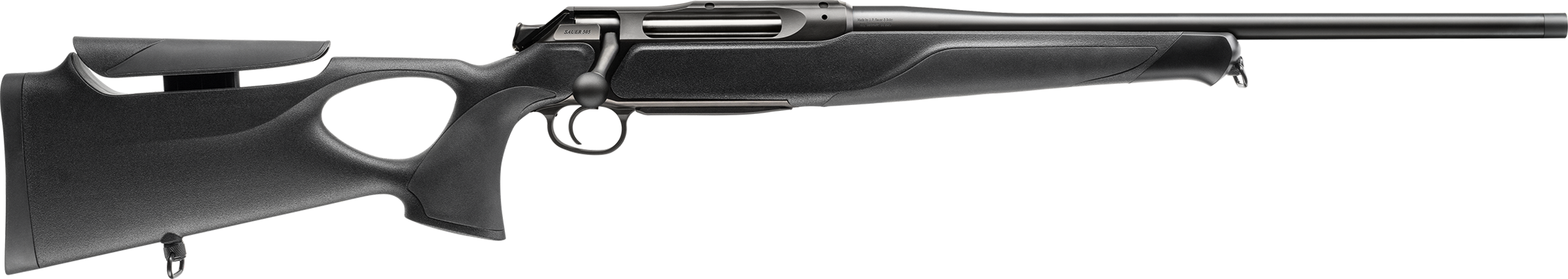 Sauer 80117653 505 Synchro XT Full Size 300 Win Mag 3+1 24" Titanium Gray Threaded Barrel, Saddle Mount Steel Receiver, Black Thumbhole w/Adj Comb Synthetic Stock