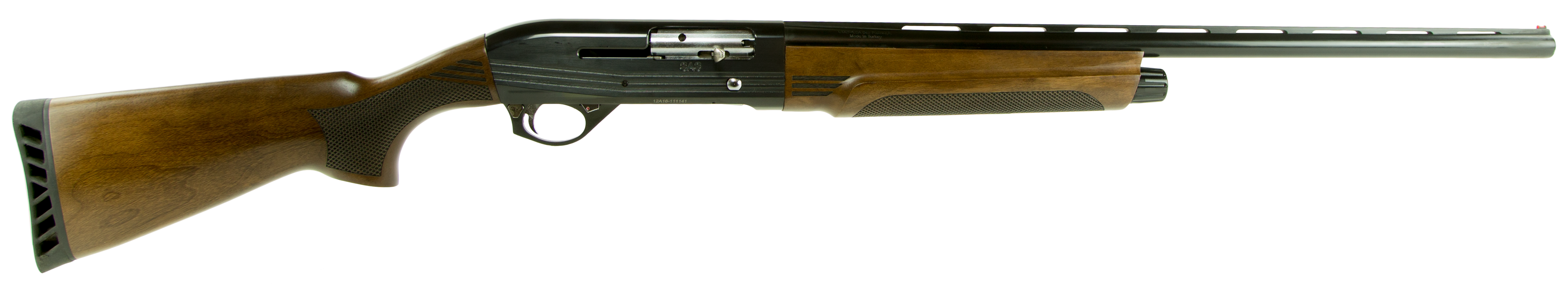 Hatfield Gun Company USA12W SAS  Full Size 12 Gauge Semi-Auto 3" 4+1 28" Blue Oxide Smooth Bore/Vent Rib Barrel, Gloss Black Anodized Aluminum Receiver, Fixed Turkish Walnut Stock,