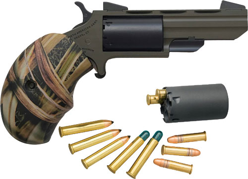 North American Arms NAATGHC Huntsman Conversion 22 LR 22 Mag 5rd 2" Heavy Vent Rib Barrel, OD Green Cerakote Steel Frame, Matte Black Cylinder, Camo Grip