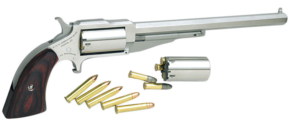 NAA The Earl Hogleg Revolver 22 LR/.22 WMR Stainless/Rosewood 6 in 5 rd.