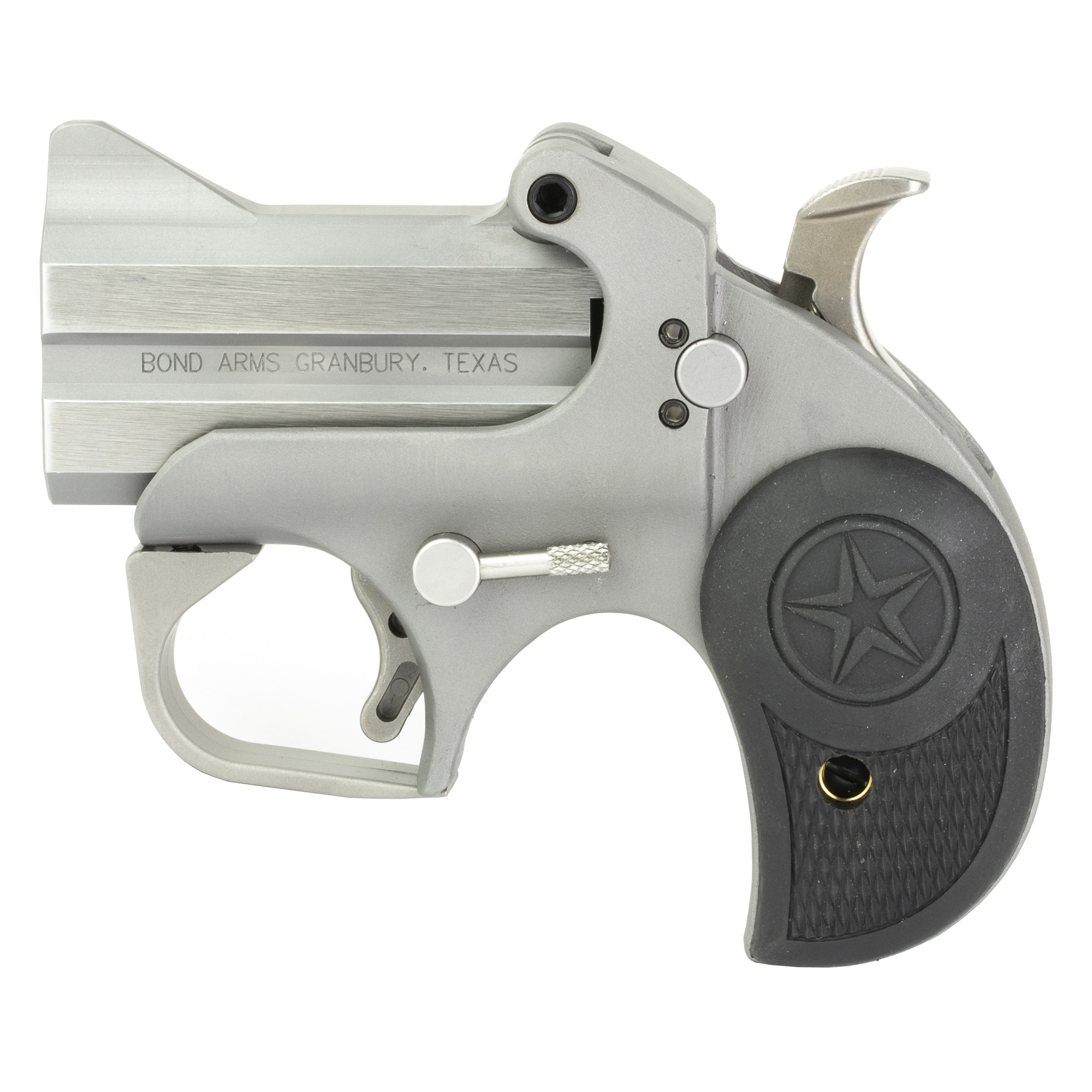 Bond Arms BARN Roughneck  9mm Luger 2rd 2.50" Stainless Steel Double Barrel w/Bead Blasted Frame, Blade Front/Fixed Rear Sights, Rebounding Hammer, Rubber Grip, Manual Safety