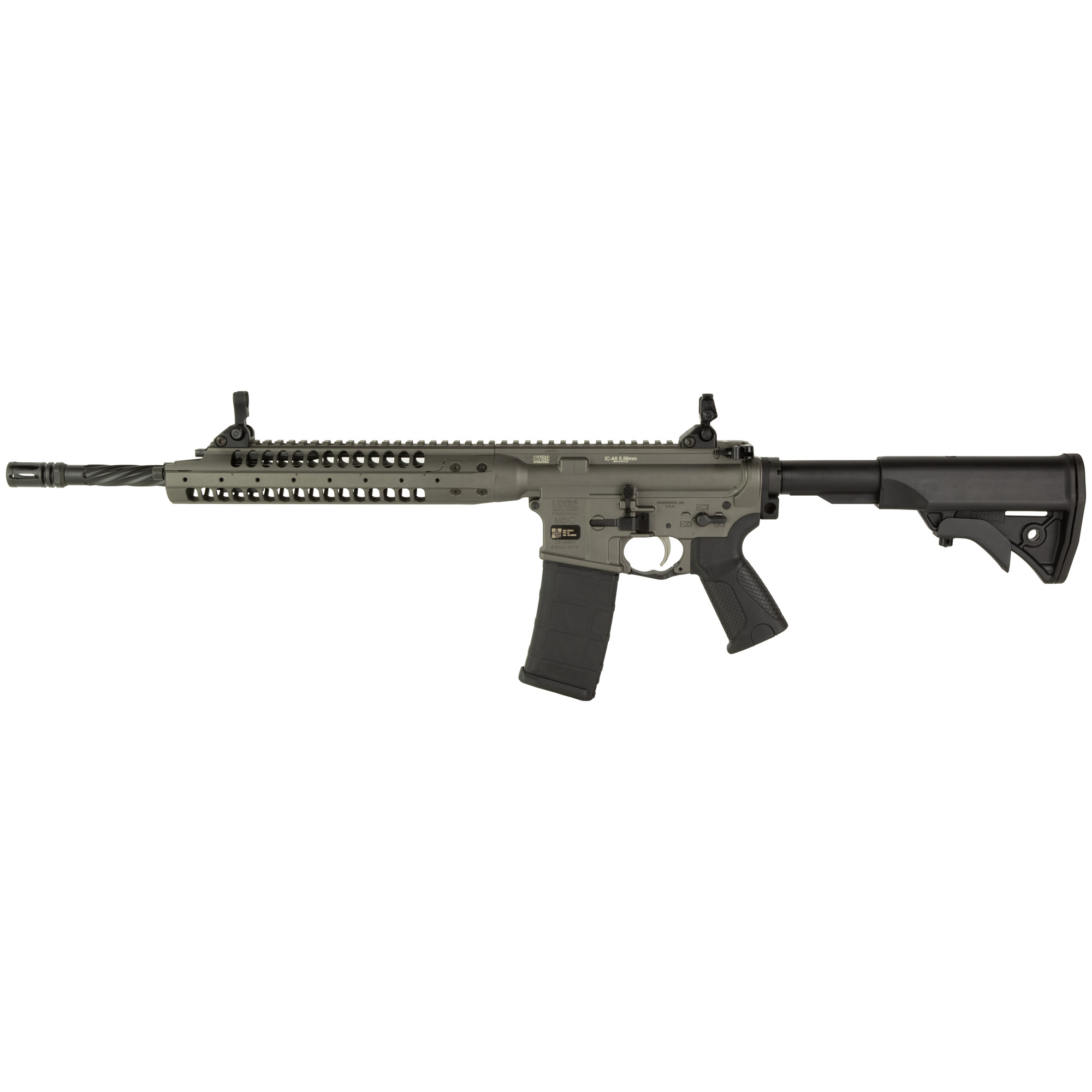 LWRC Ic A5 5.56 NATO 16.1in 30rd Tungsten Gray