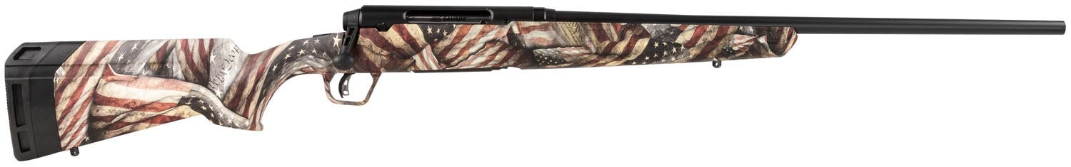 Savage Axis II Rifle 6.5 Creedmoor 22 Inch Barrel 4 Round Red White Blue Synthetic Stock