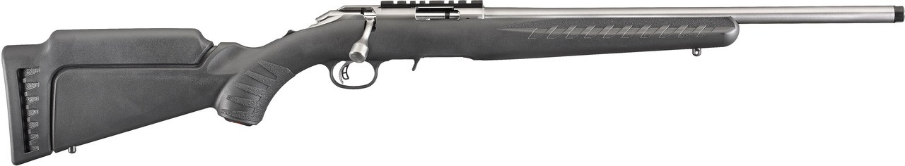 Ruger American Rimfire 22 Wmr 18in 9+1 Satin Stainless Synthetic Stock Right Hand