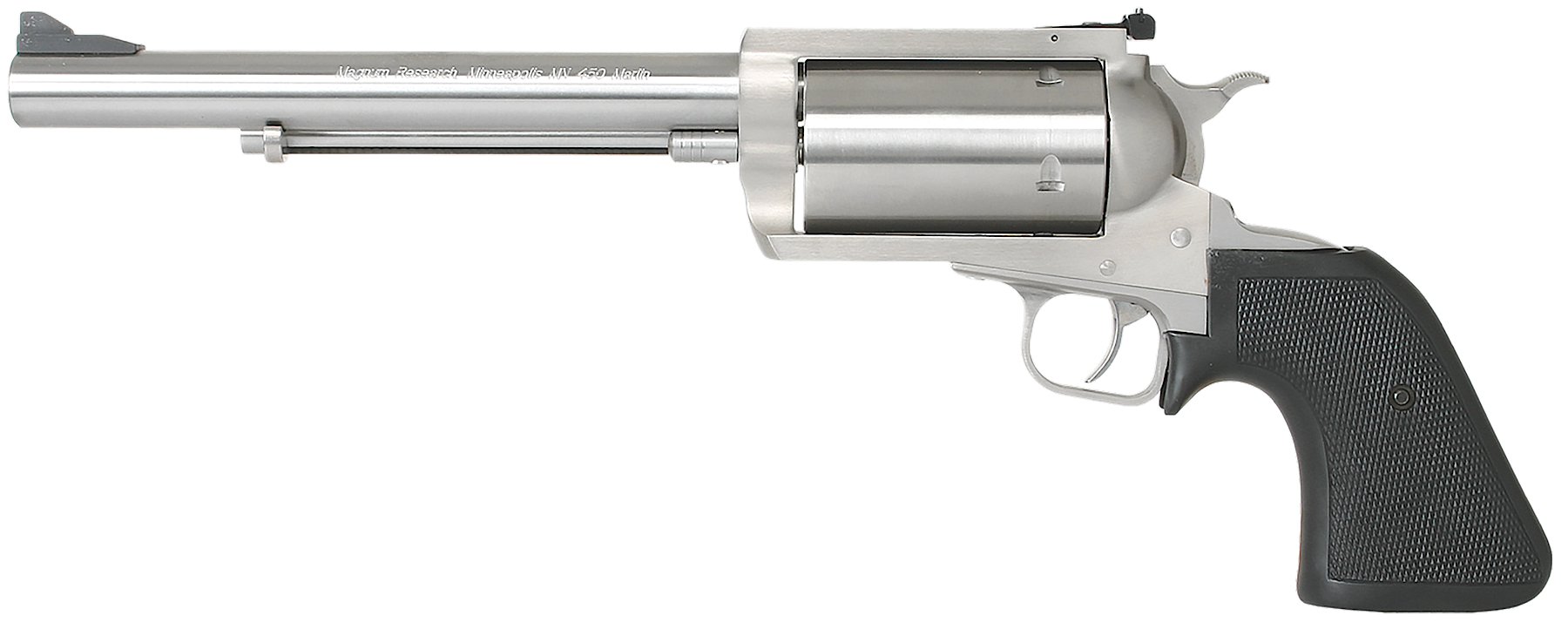 Magnum Research BFR500SW7 BFR Long Cylinder Large Frame 500 S&W Mag 5 Shot, 7.50" Brushed Stainless Steel Barrel, Cylinder & Frame, Black Rubber Grip, Exposed Hammer