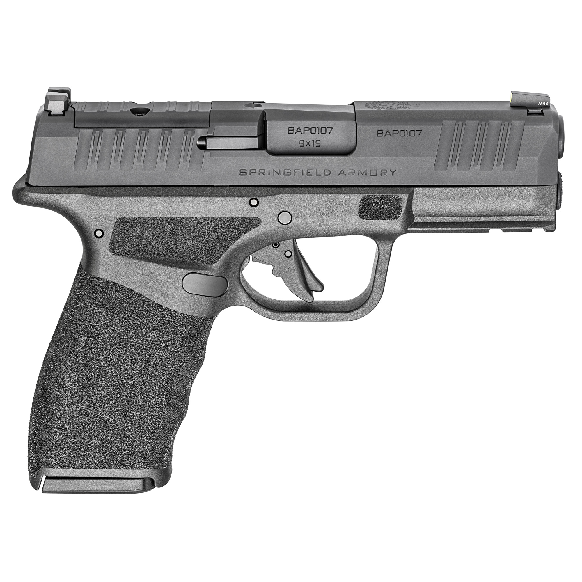 Springfield Armory HCP9379BOSP Hellcat Pro OSP Compact 9mm Luger 17+1 3.70" Black Melonite Steel Barrel & Optic Ready/Serrated Slide, Black Polymer Frame w/Picatinny Rail, Textured Grip