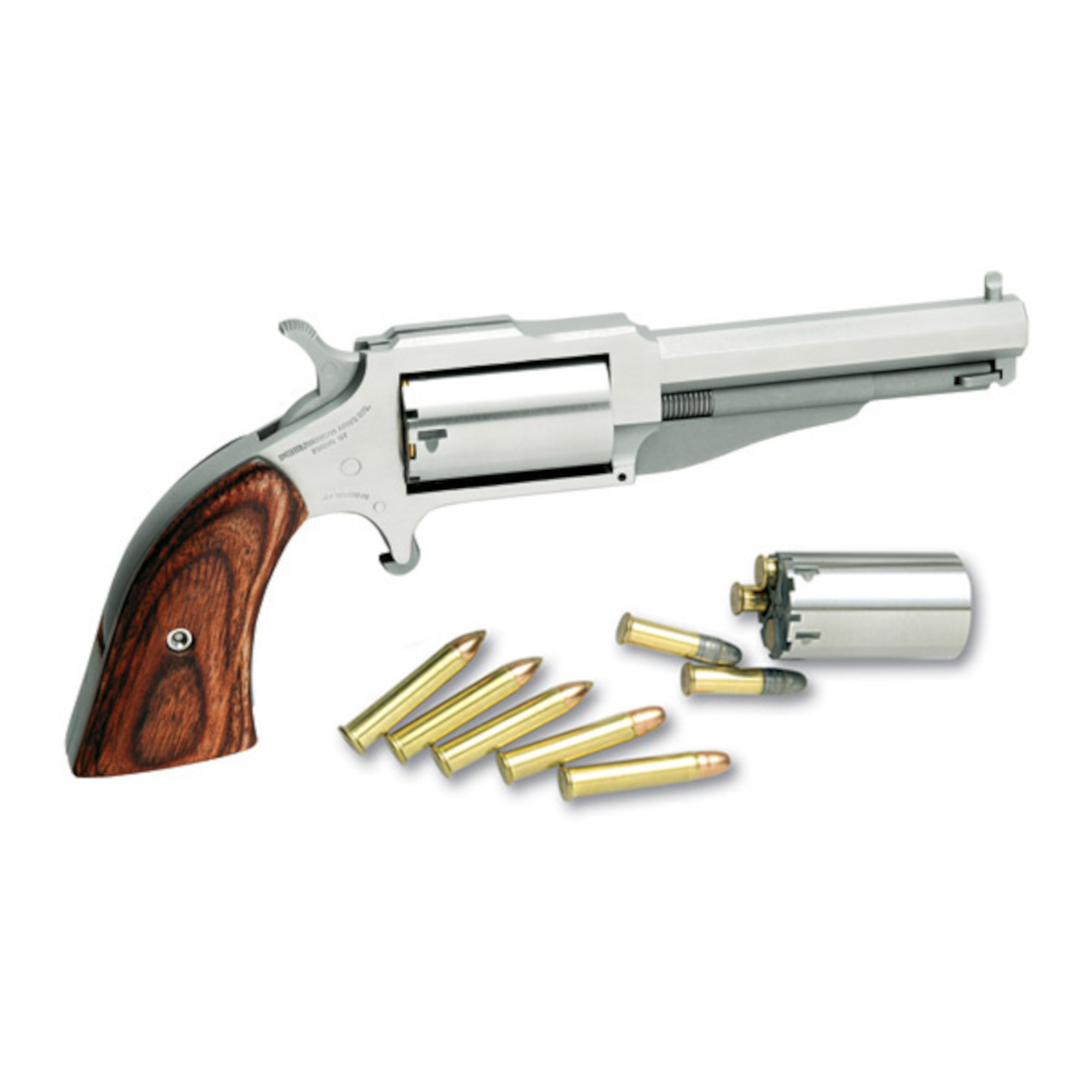 NAA The Earl Mini-Revolver Combo 22 LR/.22 WMR Stainless/Rosewood 3 in 5 rd.