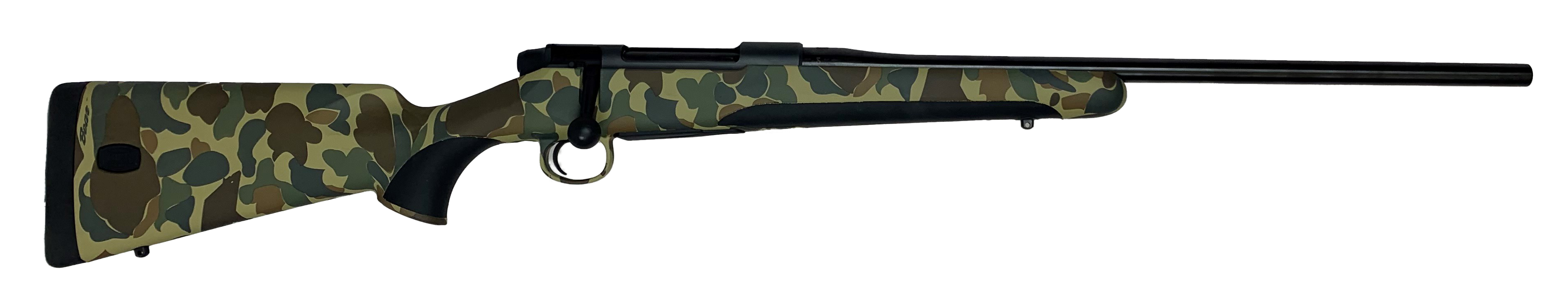 Mauser M18OS243T M18  243 Win 5+1 22" Black Threaded Barrel Black Steel Old School Camo Fixed with Storage Compartment Stock
